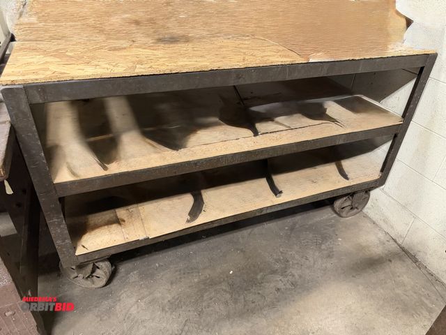Lot 1-1887 - (1) 60" length x 36" height x 28.5" depth, 3-tier steel cart, contents not included.