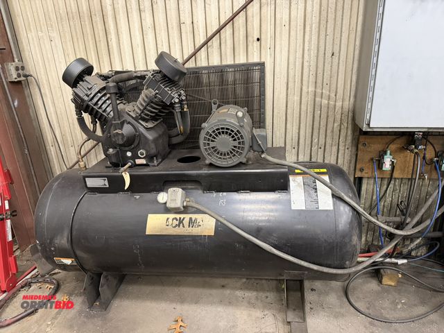 Lot 1-15367 - (1) 10 HP electric air compressor, approx. 175 gallon tank, dual head, 208/230/460V, 3 phase electri...