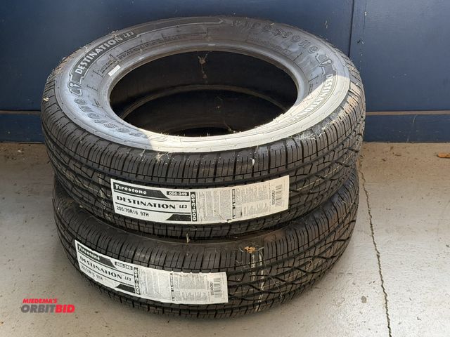 Lot 1-1293 - Set of (2) new Firestone Destination, size 205/70R16 tires.