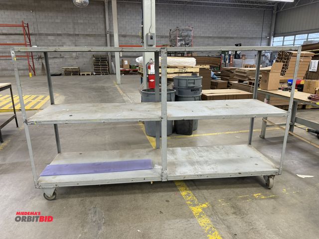 Lot 1-17381 - (1) 96" length x 57" height x 27.5" depth 3-tier steel cart.