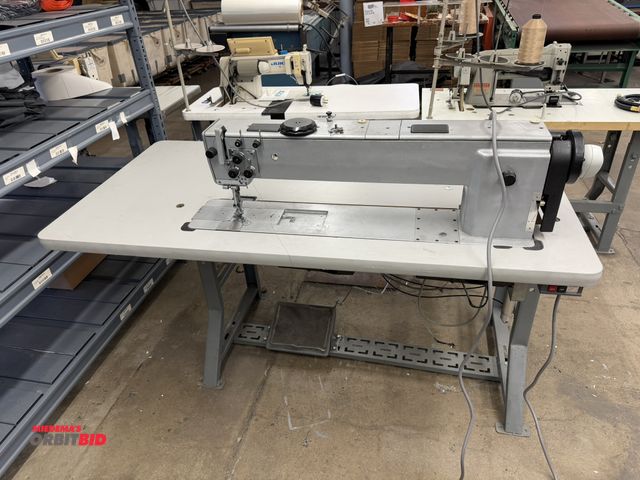 Lot 1-4724 - (1) Durkopp Adler 767, 25" long arm Sewing machine, 2-needle with walking foot and power table, 3 ph...