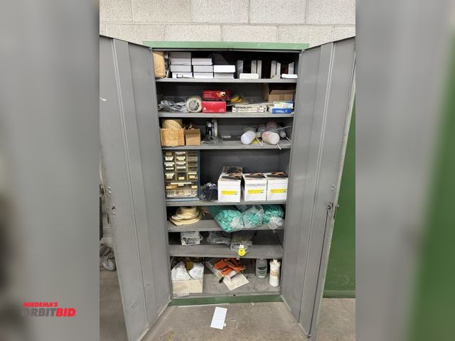 Lot 1-17234 - (1) 36" width x 72" height x 18" depth 2-door steel cabinet with contents, including various wet or ...
