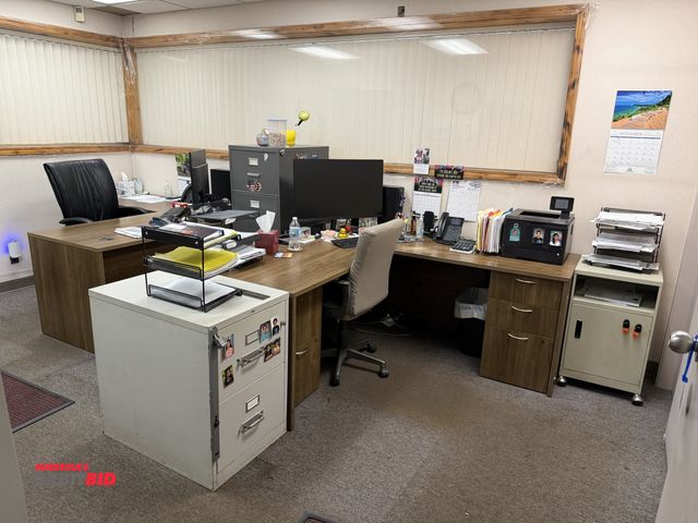 Lot 1-12548 - Entire content of furniture only in office includes (2) 66" width x 29.5" height x 72" depth L-shape...