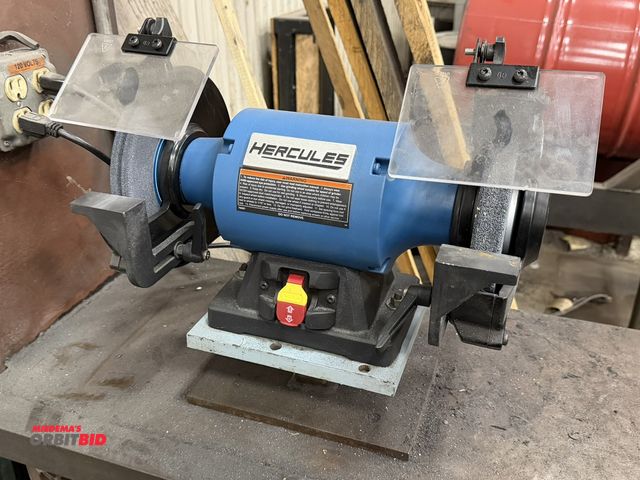Lot 1-15381 - (1) Hercules 8" professional bench grinder, model HE093, 5.5" to 8" diameter accessibility, 5/8" arb...