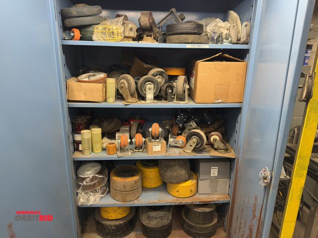 Lot 1-17106 - (1) Lyon 2-door metal storage cabinet, 48" wide x 24" deep x approx. 78" tall, includes contents of ...