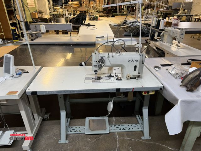 Lot 1-4717 - (1) Brother Sewing machine with power table, S/N T-8720A-005, approx. 47.5" wide x 20" deep x 29.5" ...