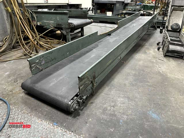 Lot 1-14346 - (1) Hytrol Approx. 17' 10" length x 20" width belt over roller conveyor, model unknown, 115/230 V si...