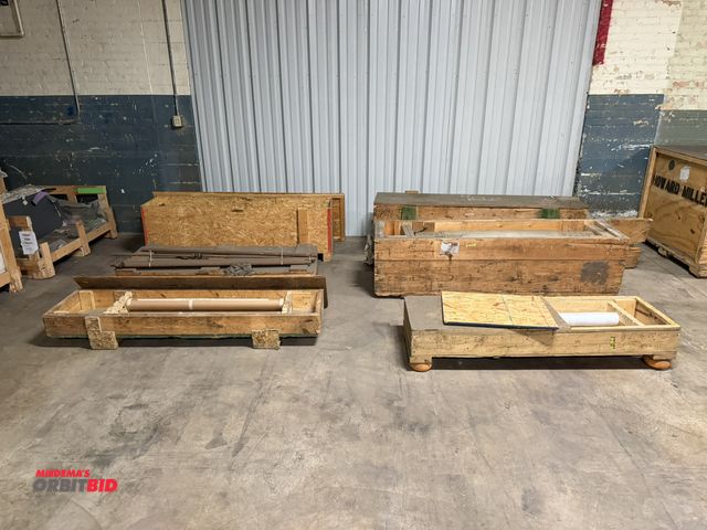 Lot 1-17585 - (6) crates of rollers and machine parts for a Costa sanding machine.