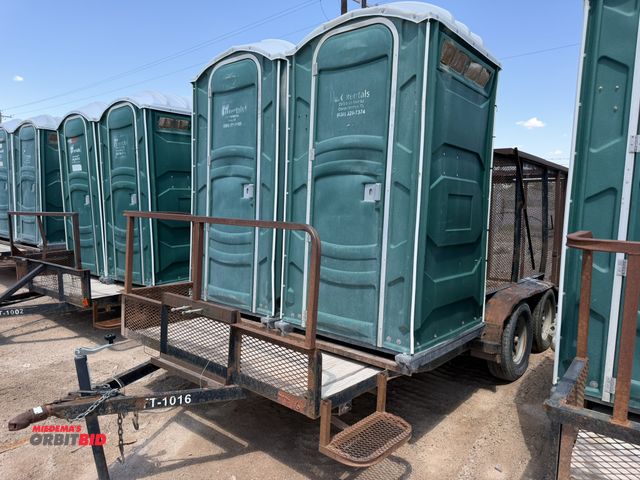 Lot 1-18249 - 2011 Assembled Trash/Porta John Trailer tandem axle, 77" W x 16' Length, steel frame, wood deck, 77"...