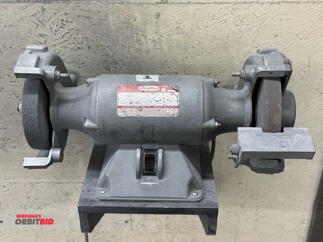 Lot 1-17775 - (1) Dayton, model 2Z341L, 120V, 6" dual bench grinder with 1/2 HP motor, 5/8" arbor (1 wheel is miss...