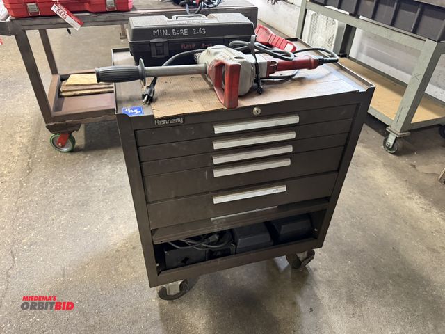 Lot 1-6450 - (1) Kennedy 29" width x 30" height x 20" depth 5-drawer rolling tool box with lower storage compartm...