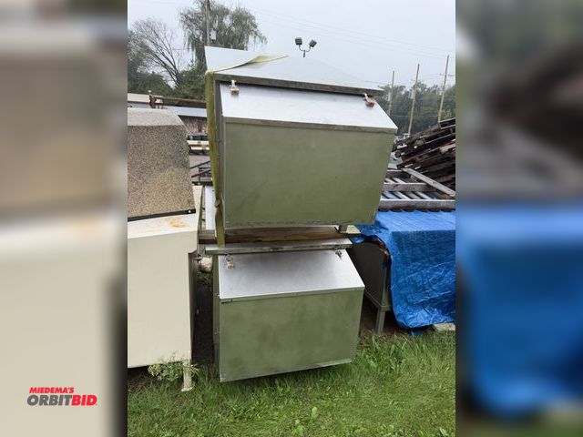 Lot 1-18782 - Lot of (2) 37" width x approx. 36" height x 69" length stainless steel enclosures on 10" tall legs.