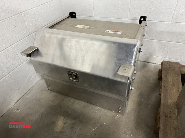 Lot 1-14885 - (1) approx. 32" width x 24" height x 27" depth stainless steel semi tractor tool box.