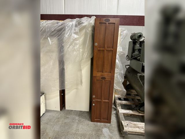 Lot 1-19155 - Lot of (12) 15" width x 72" height x 22" depth 2-door wood/wood composite lockers (some may be missi...