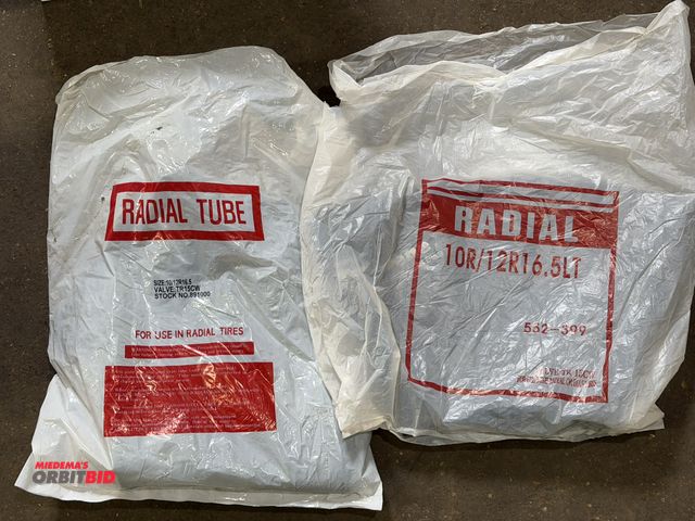 Lot 1-1204 - Lot including (1) size 10/12R16.5 radial inner tube, and (1) size 10R/12R16.5LT radial inner tube.