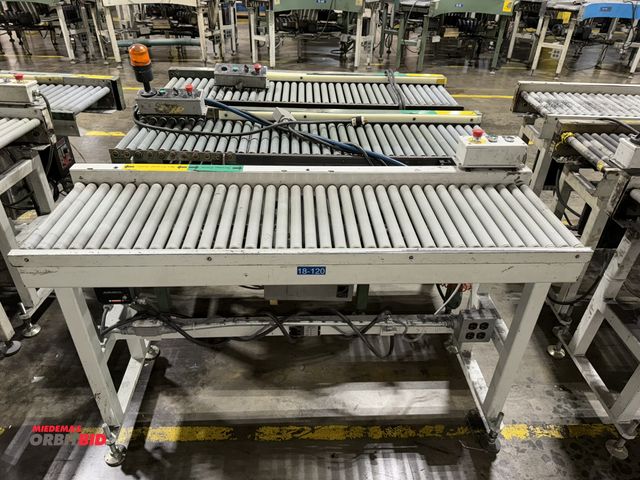 Lot 1-5299 - Set of (3) 15" width x 5' length powered conveyor sections with 3/4 HP, 3-phase electric motors, all...