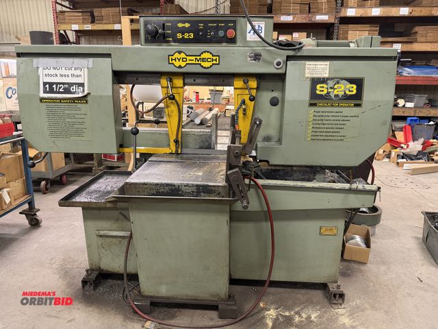 Lot 1-1653 - 2011 Hyd-Mech S23 Horizontal Band Saw 5-HP, 16" x 16" Max. Cut Size, Hydraulic Saw Feed, Hydraulic C...