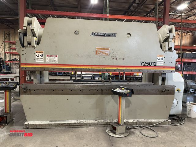 Lot 1-17951 - (1) 1997 Accurpress, model 725012, hydraulic press brake, S/N 4505, with 250-ton capacity, 12' bed, ...