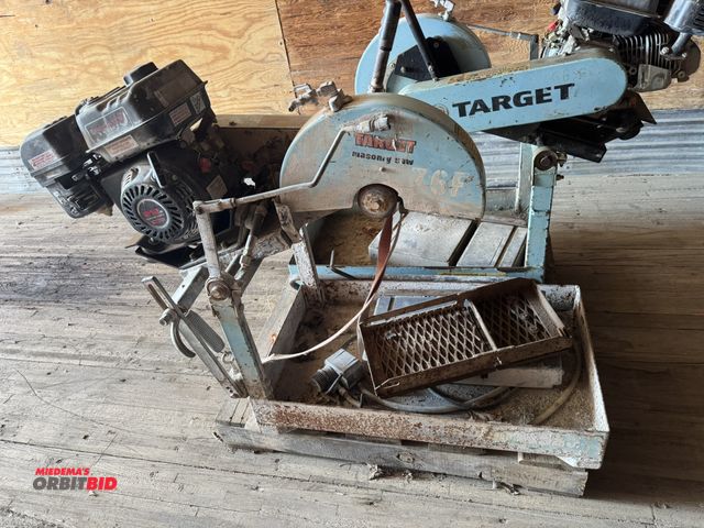 Lot 1-2630 - (1) Target 14" gas powered masonry saw, 212cc gas engine, engine pulls through and has compression. ...
