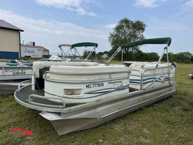 Lot 1-6519 - (1) Playbuoy Yachtsman 19' pontoon boat, for parts or repair only, does not include trailer, Mercury...