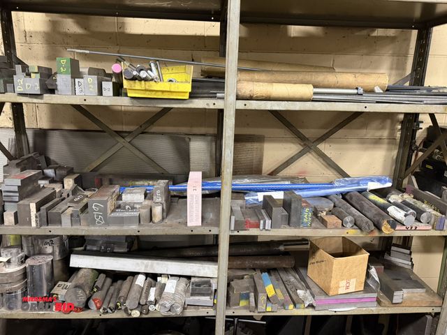 Lot 1-12456 - (1) 74" width x 80" height x 18" depth steel rack with contents of assorted scrap steel, blocks, sol...