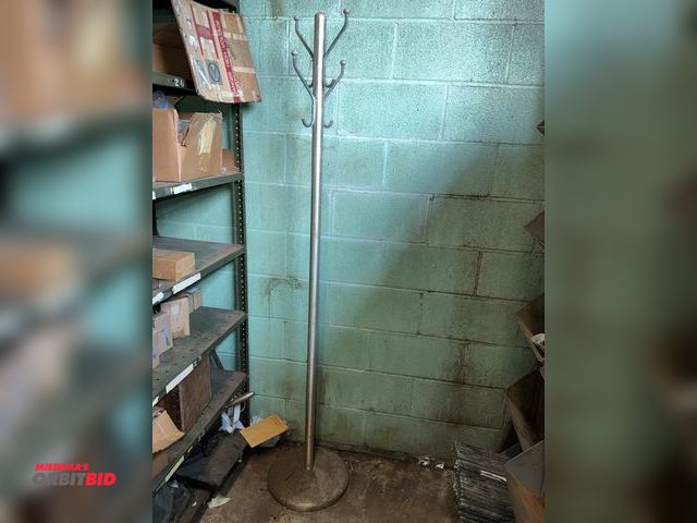 Lot 1-18858 - (1) approx. 6' tall stainless steel hat/coat rack.