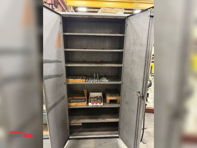 Lot 1-15211 - (1) heavy duty 2-door cabinet, 40" wide x 21" deep x 84" tall, with contents of assorted broach and ...