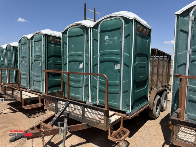 Lot 1-18247 - Assembled Trash/Porta John Trailer (year unknown), tandem axle, 80" W x 16' Length, steel frame, woo...
