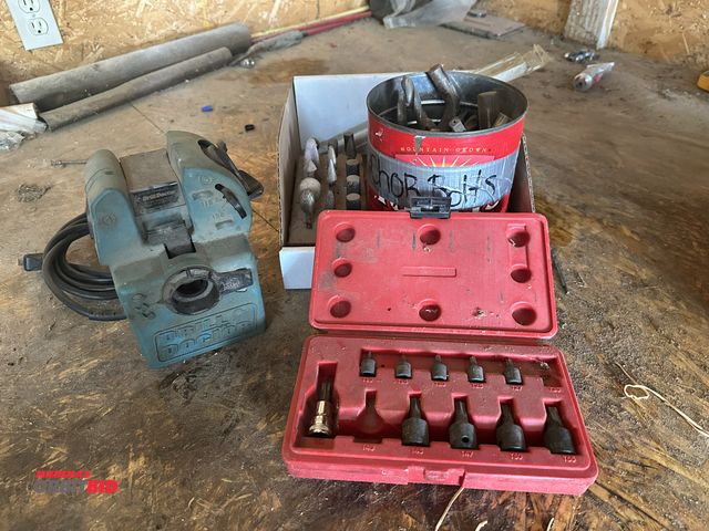 Lot 1-14182 - (1) Drill Doctor electric drill sharpener, various drill bits, (2) new Lenox 10" long reciprocating ...