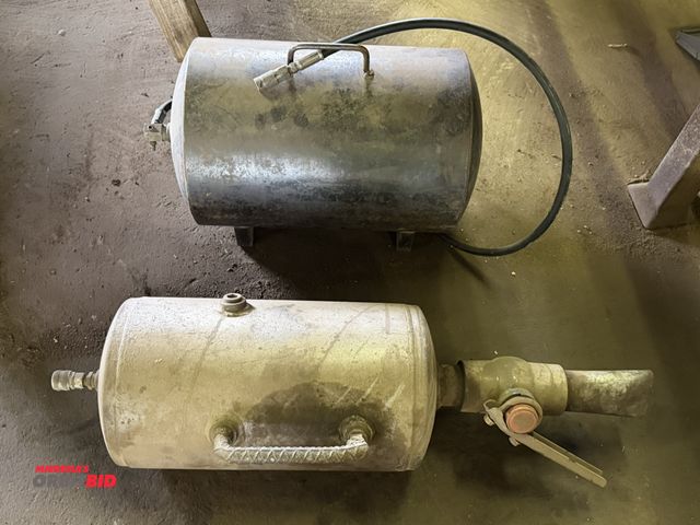 Lot 1-18201 - (1) approx. 10-gallon capacity, portable auxiliary air tank, and (1) approx. 2-gallon capacity, valv...
