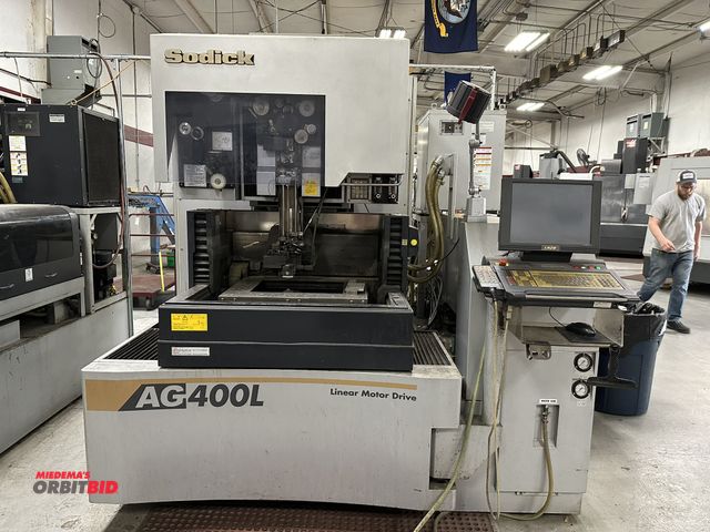 Lot 1-19246 - (1) 2010 Sodick, model AG-400L, wire electric discharge machine, 19.41" x 25.04" table, 5-axis capab...