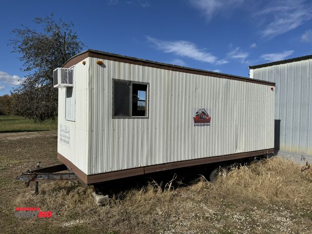 Lot 1-15820 - (1) single axle job site trailer, 20' length x 8' wide with manual leveling jacks, A/C, electric pan...