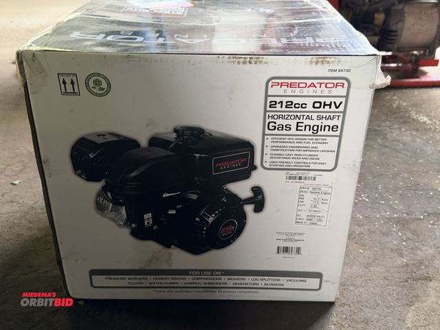 Lot 1-18133 - (1) new Predator Engines 212 CC OHV horizontal shaft gas engine in box, unopened.