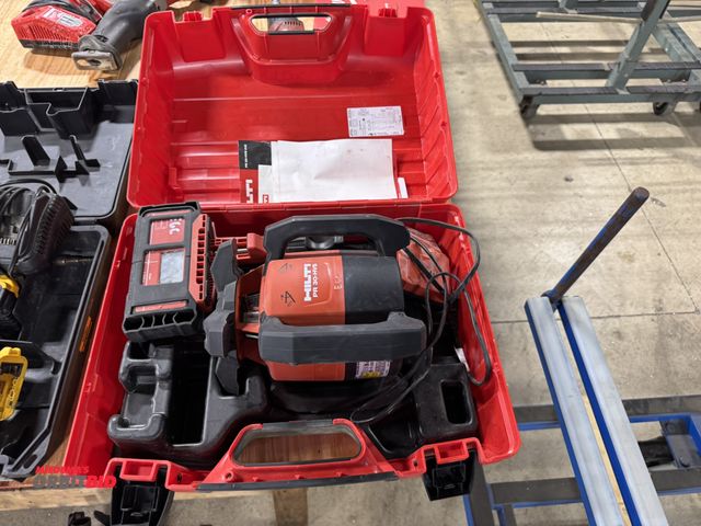 Lot 1-16459 - (1) Hilti PR30-HVS rotating laser level with case, in working condition, and (1) Hilti PRA30, and (1...