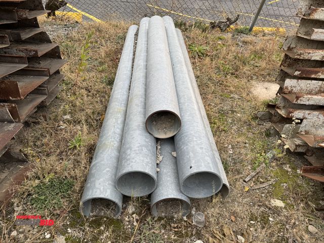 Lot 1-18405 - Lot of (6) galvanized pipes, 5 @ 96.5", 1 @ 68", OD diameter of 6.5", inside diameter of 6".