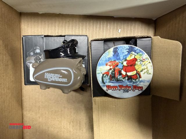 Lot 1-8279 - Lot including, (1) collectible 2016 Happy Harley Days plate ornament, and (1) 2017 Harley Hog orname...