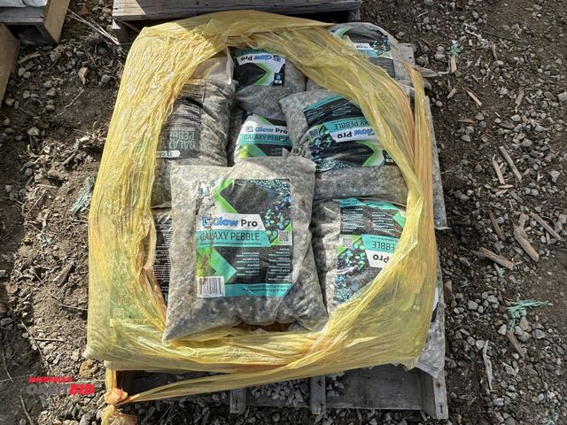 Lot 1-15788 - (1) skid of approx. (12) 6 to 10 sq. foot bags (at 1" depth) of Galaxy Pebble decorative aggregate w...