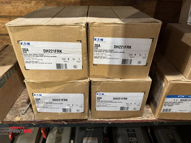 Lot 1-4393 - Lot of (4) Eaton, item #DH221FRK, heavy duty safety switches, 2 pole, fusible, 30 amp.