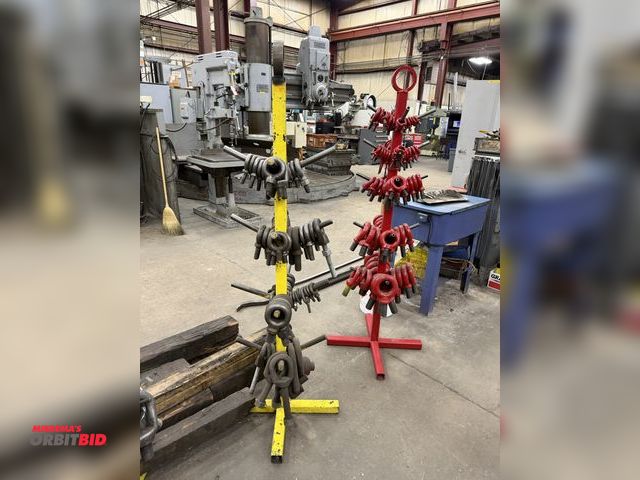 Lot 1-15216 - (1) custom made eye bolt tree, approx. 70" tall, includes assorted eye bolts.