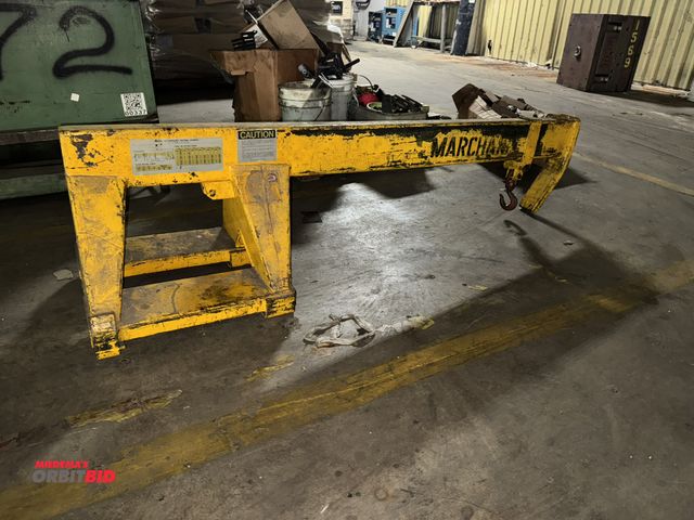 Lot 1-2586 - (1) forklift Jib attachment, model 12, 12' 1.5" extended, fixed hooks, 2-section boom.