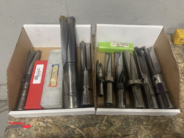 Lot 1-19301 - (2) boxes of assorted indexable drills, various sizes, includes Ultra Dex, Mitsubishi, and Revere by...