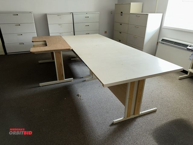 Lot 1-17814 - Entire content of remaining furniture in upstairs office, includes (1) 10' length x 29" height x 46"...