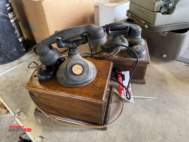 Lot 1-12273 - Lot of (2) vintage crank style phones.