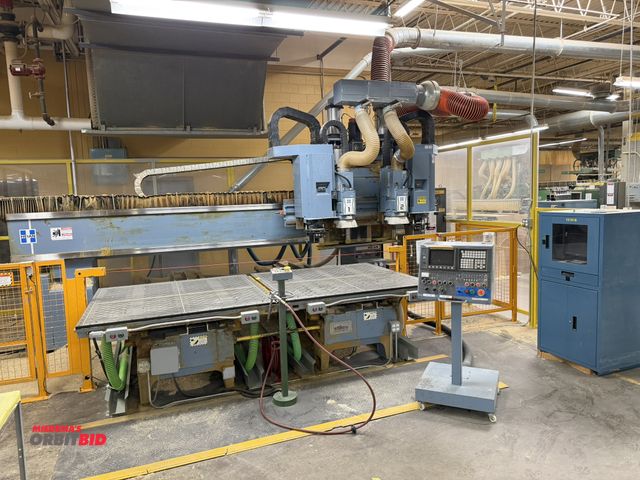 Lot 1-16485 - (1) 2008 Heian Corporation CNC router, model NC242PMO-1616W, S/N 9601091H25367, fixed overhead bridg...