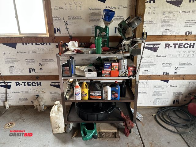Lot 1-17818 - (1) 37" width x 42" height x 24" depth 4-tier, steel cart with contents, including (1) Foly Manufact...