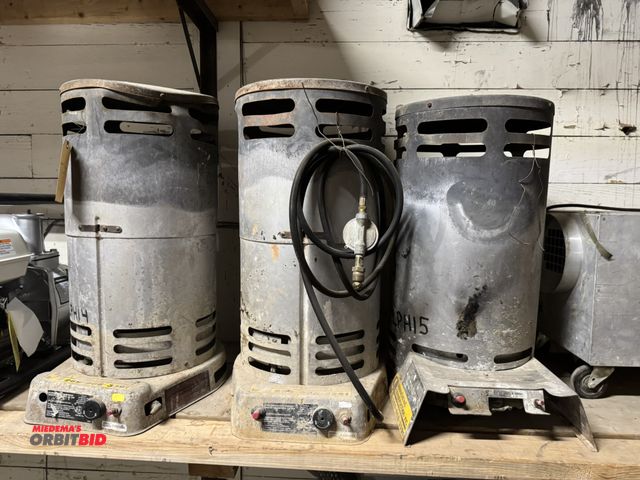 Lot 1-2601 - (3) Scheu Products Company propane jobsite style heaters, 200,000 BTU, 2 may be for parts or repair ...