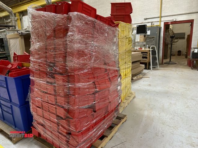 Lot 1-16816 - Large lot of Uline 5.5" x 5" x 10" hardware storage bins (approx. 176 total).