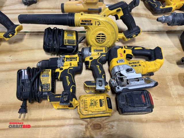 Lot 1-16402 - Lot of assorted DeWalt 20V cordless tools, includes (1) 1/2" hammer drill driver, (1) 1/4" impact dr...