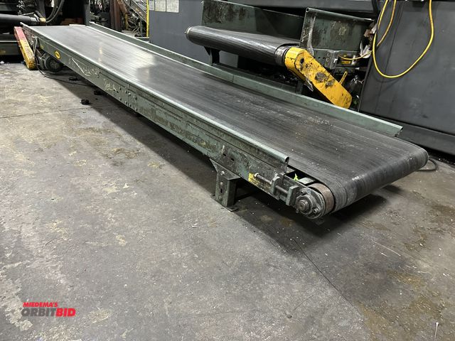 Lot 1-14345 - (1) Hytrol 14' 10" length x 27" width belt over roller conveyor, model TR, SN: 272675, 115/230V sing...