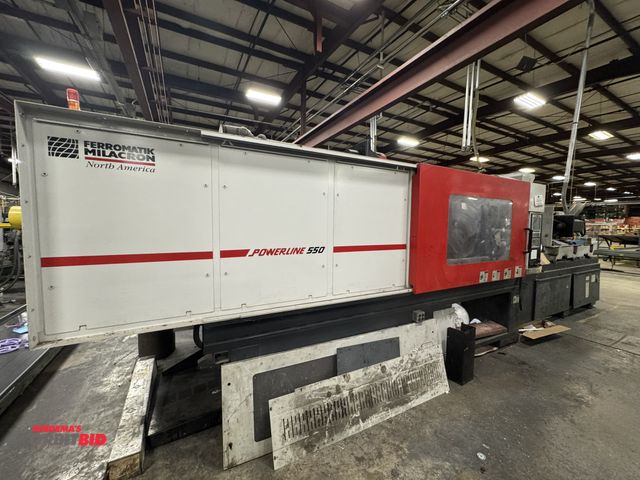 Lot 1-2523 - (1) 2002 Ferromatik Milacron, model NT550-64, plastic injection mold machine, 550-ton capacity, X 64...